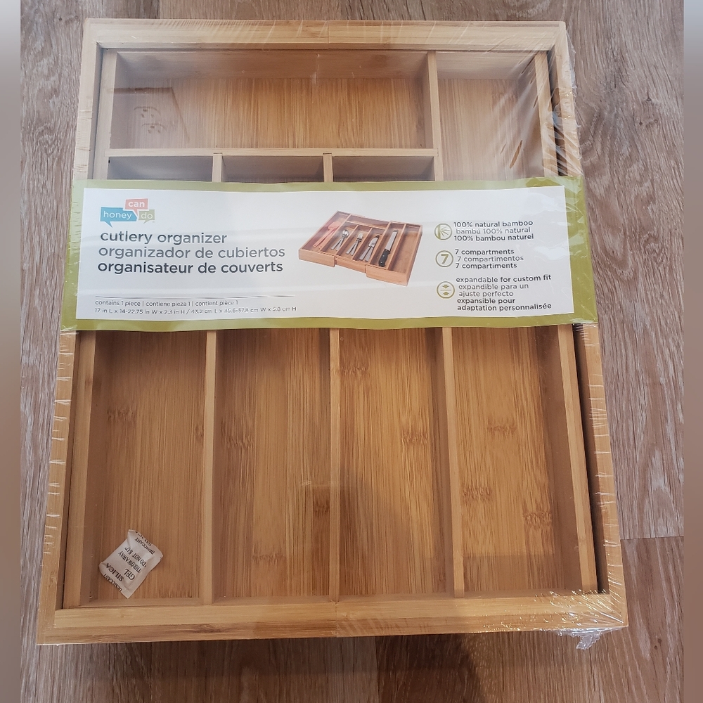 Honey can do cutlery organizer 100% natural bamboo